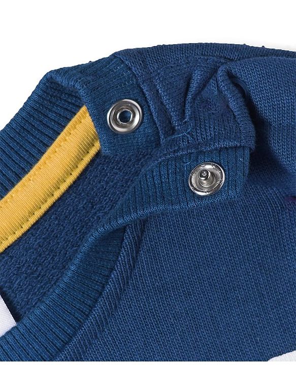 Babyhug Disney Terry Knit Full Sleeves Sweatshirt With Mickey & Friends Graphics - Navy Blue