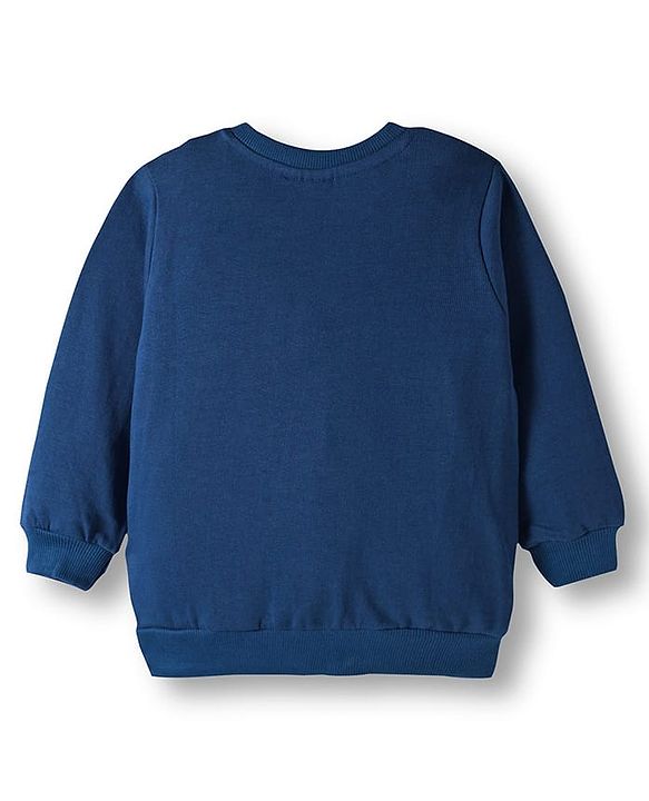 Babyhug Disney Terry Knit Full Sleeves Sweatshirt With Mickey & Friends Graphics - Navy Blue