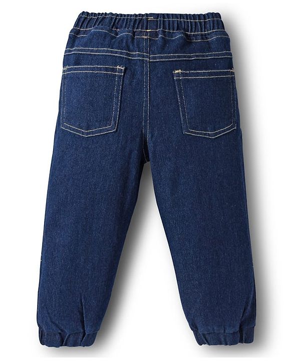 Babyhug Knit Premium Light Gauge Terry FUll Sleeves T-Shirt & Denim Jeans Set with Number Graphic - Orange & Blue