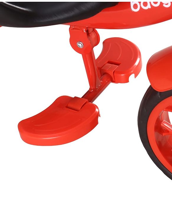 Babyhug Disney Mickey Kids Tricycle with Parental Push Handle- Red & Black| Antislip Pedals| Puncture Proof Wheels| Easy Assembling| Foldable Footrest| Toy for 2 to 5 year| Gifting Option