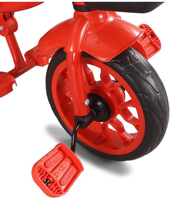 Babyhug Disney Mickey Kids Tricycle with Parental Push Handle- Red & Black| Antislip Pedals| Puncture Proof Wheels| Easy Assembling| Foldable Footrest| Toy for 2 to 5 year| Gifting Option