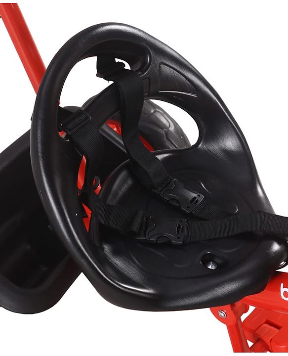 Babyhug Disney Mickey Kids Tricycle with Parental Push Handle- Red & Black| Antislip Pedals| Puncture Proof Wheels| Easy Assembling| Foldable Footrest| Toy for 2 to 5 year| Gifting Option