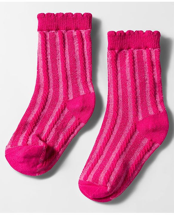 Cute Walk by Babyhug Knit Ankle Length Anti Bacterial Socks with Cable Knit Design Pack of 3 - Dark Pink White & Pink