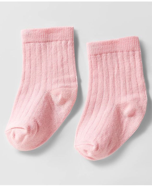 Cute Walk by Babyhug Knit Ankle Length Solid Color Anti Bacterial Socks Pack of 3 - Pink
