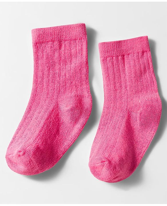 Cute Walk by Babyhug Knit Ankle Length Solid Color Anti Bacterial Socks Pack of 3 - Pink
