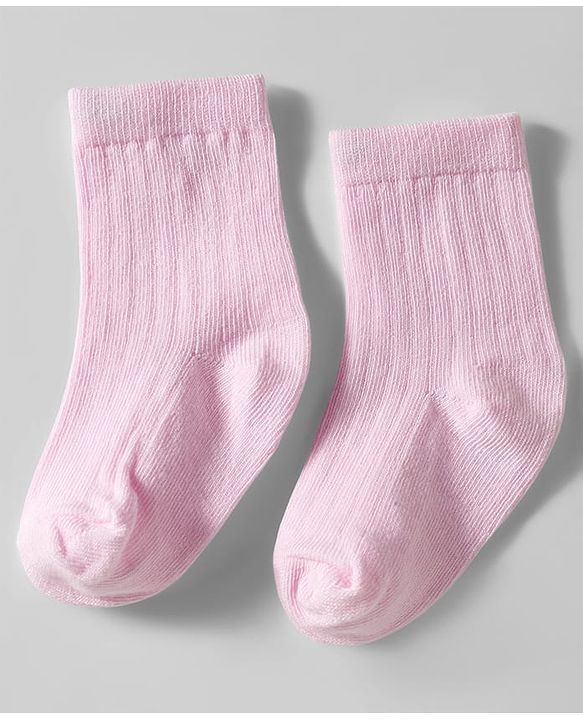 Cute Walk by Babyhug Knit Ankle Length Solid Color Anti Bacterial Socks Pack of 3 - Pink
