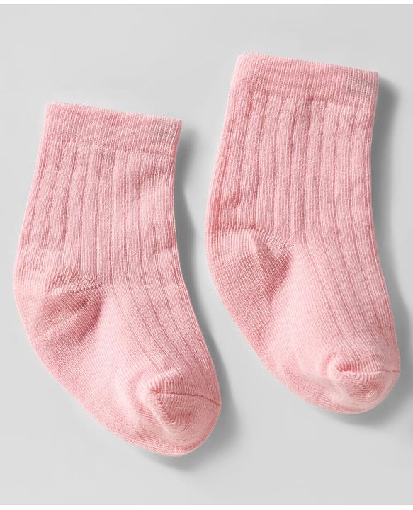 Cute Walk by Babyhug Knit Ankle Length Solid Color Anti Bacterial Socks Pack of 3 - Pink