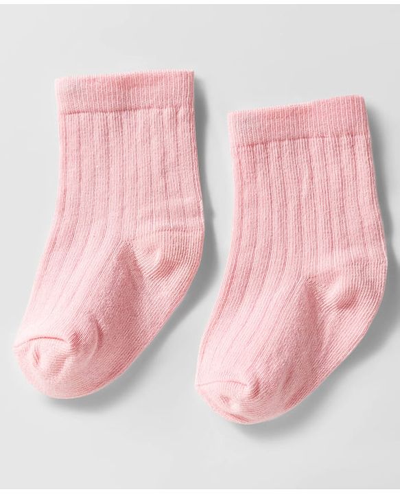 Cute Walk by Babyhug Knit Ankle Length Solid Color Anti Bacterial Socks Pack of 3 - Pink