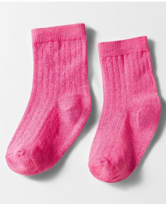 Cute Walk by Babyhug Knit Ankle Length Solid Color Anti Bacterial Socks Pack of 3 - Pink