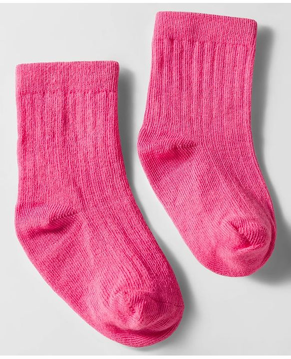 Cute Walk by Babyhug Knit Ankle Length Solid Color Anti Bacterial Socks Pack of 3 - Pink