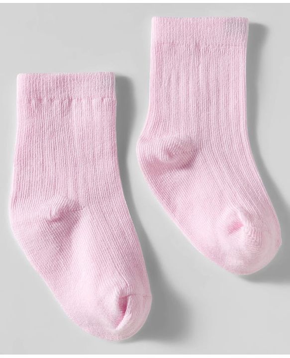 Cute Walk by Babyhug Knit Ankle Length Solid Color Anti Bacterial Socks Pack of 3 - Pink