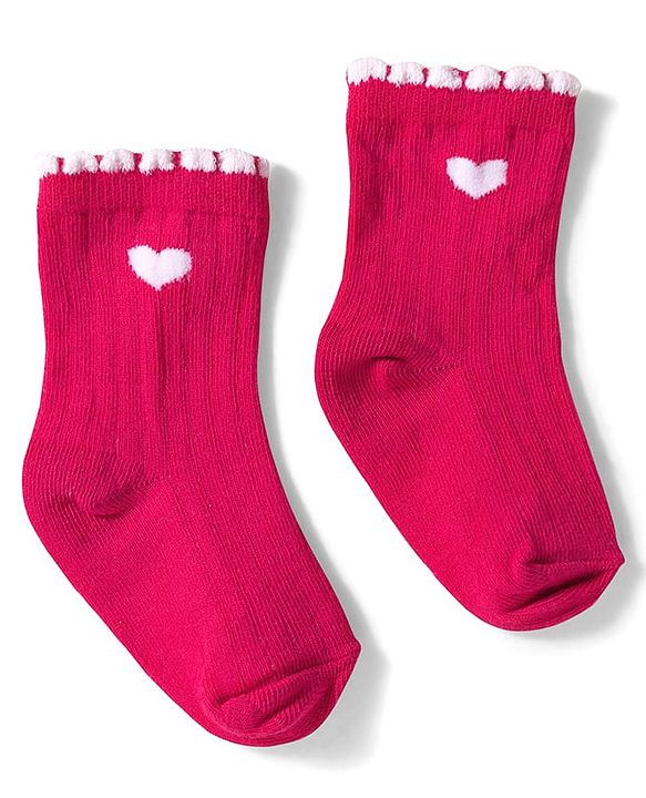 Cute Walk by Babyhug Knit Ankle Length Anti Bacterial Socks with Floral Design Pack of 3 - Pink Red & Purple