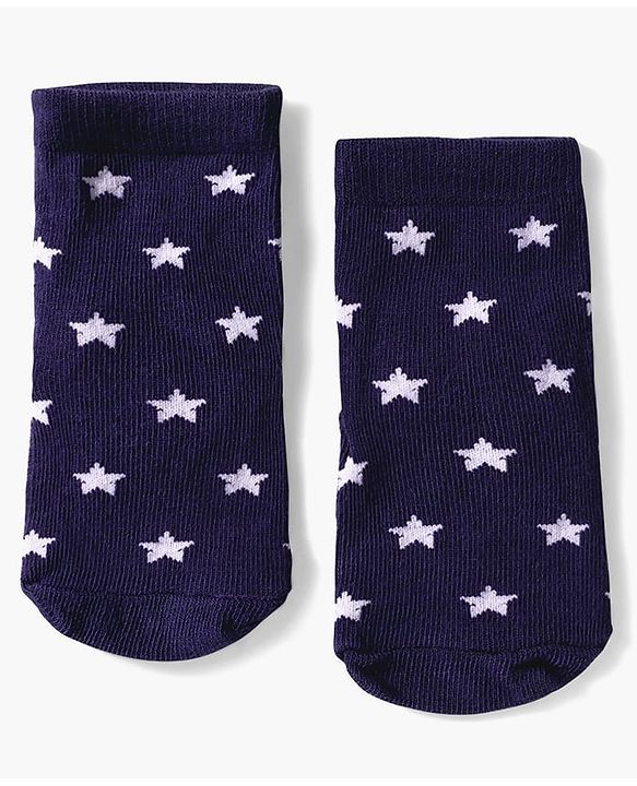 Cute Walk by Babyhug Knit Ankle Length Anti Bacterial Socks with Bear & Star Design Pack of 3 - Brown Navy Blue & Red