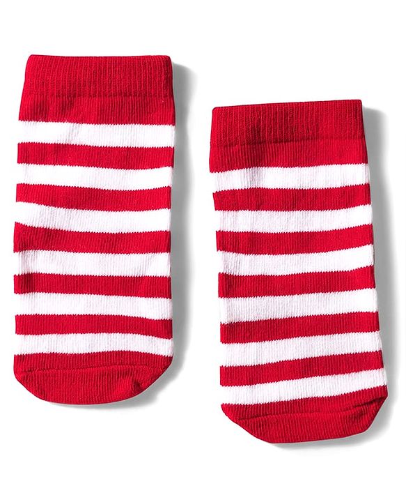 Cute Walk by Babyhug Knit Ankle Length Anti Bacterial Socks with Bear & Star Design Pack of 3 - Brown Navy Blue & Red