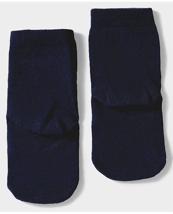 Cute Walk by Babyhug Knit Ankle Length Anti Bacterial Socks with Text & Bear Design Pack of 3 - Brown & Blue