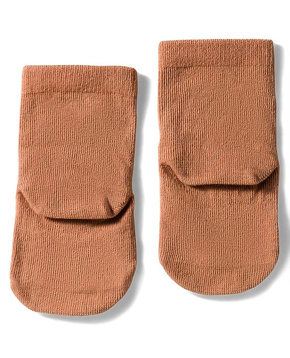 Cute Walk by Babyhug Knit Ankle Length Anti Bacterial Socks with Text & Bear Design Pack of 3 - Brown & Blue