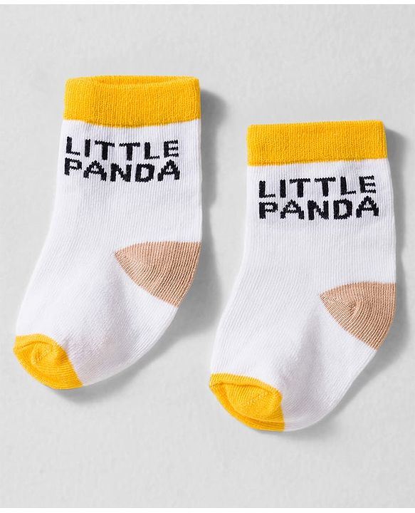 Cute Walk by Babyhug Knit Ankle Length Anti-bacterial Socks with Stripes Animal Print Pack of 3 - White