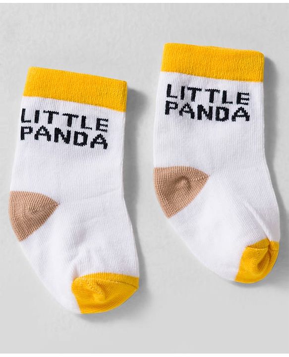 Cute Walk by Babyhug Knit Ankle Length Anti-bacterial Socks with Stripes Animal Print Pack of 3 - White