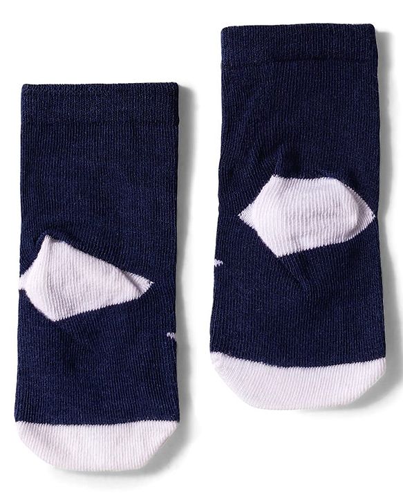 Cute Walk by Babyhug Knit Ankle Length Anti Bacterial Socks with Star & Stripe Design Pack of 3 -Navy Blue white & Red