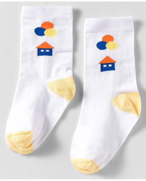 Cute Walk by Babyhug Knit Ankle Length Anti Bacterial Socks With Smiley Face Design Pack Of 3 - White & Blue