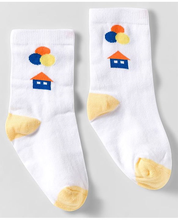 Cute Walk by Babyhug Knit Ankle Length Anti Bacterial Socks With Smiley Face Design Pack Of 3 - White & Blue