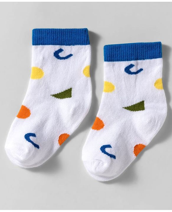 Cute Walk by Babyhug Knit Ankle Length Anti Bacterial Socks With Stripes Design Pack Of 3 - Orange & White