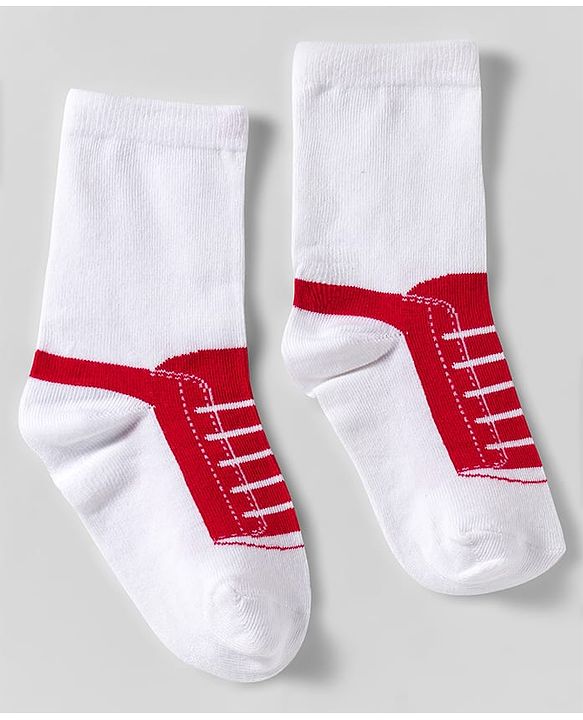 Cute Walk by Babyhug Knit Ankle Length Anti Bacterial Socks With Shoe Design Pack of 3 - Multicolor