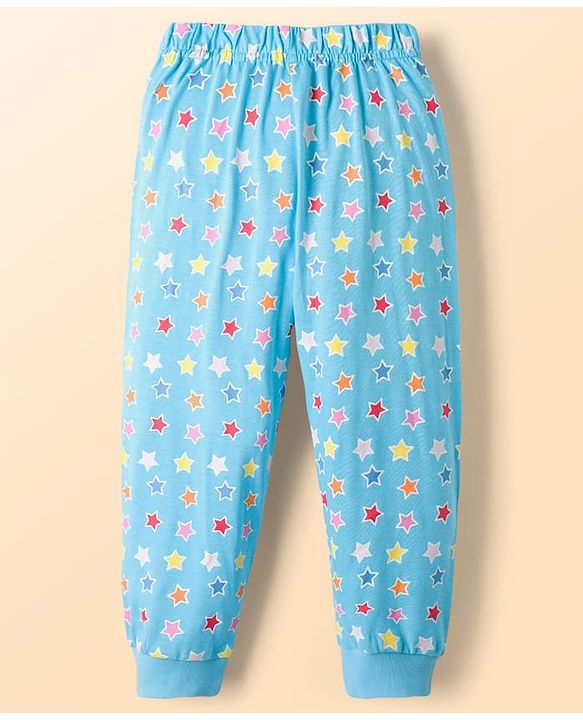 Babyhug Disney Single Jersey Knit Full Length Night Suit With Winnie The Pooh Graphics - Light Blue