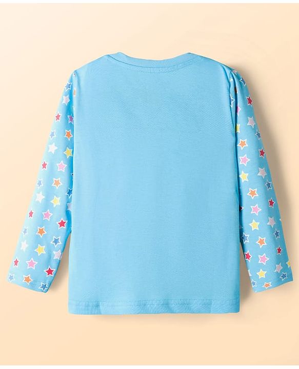 Babyhug Disney Single Jersey Knit Full Length Night Suit With Winnie The Pooh Graphics - Light Blue