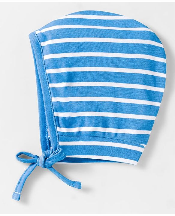 Babyhug 100% Cotton Interlock Knit Caps With Vehicle Print Pack Of 2 Blue & Light Green - Diameter 15 cm