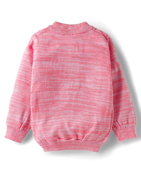 Babyhug Knit Full Sleeves Pullover Sweater with Cable Knit Design - Pink