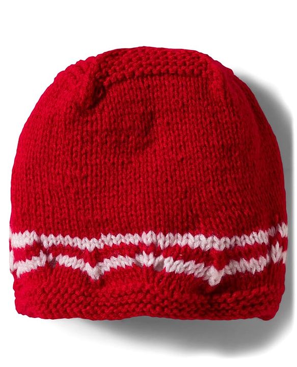 Babyhug Hand Knit Woollen Cap and Bootie Set Red - Diameter 11 cm
