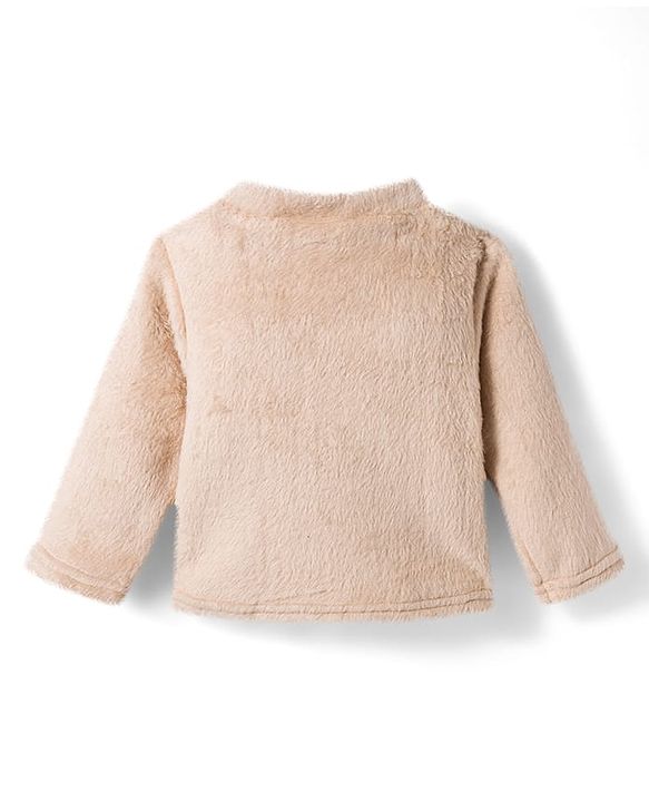Babyhug Cotton Knit Full Sleeves Night Suit With Animal Applique - Peach