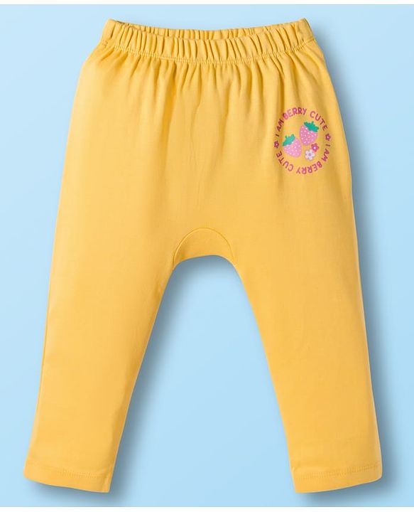 Babyhug Cotton Knit Full Length Diaper Leggings With Floral Print Pack Of 3 - Pink Yellow & White