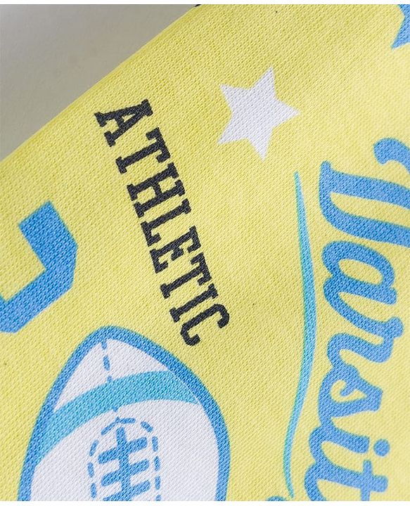 Babyhug Interlock Knit Full Length Diaper Leggings with Stripes & Vehicle Print Pack of 3 - Yellow & Blue