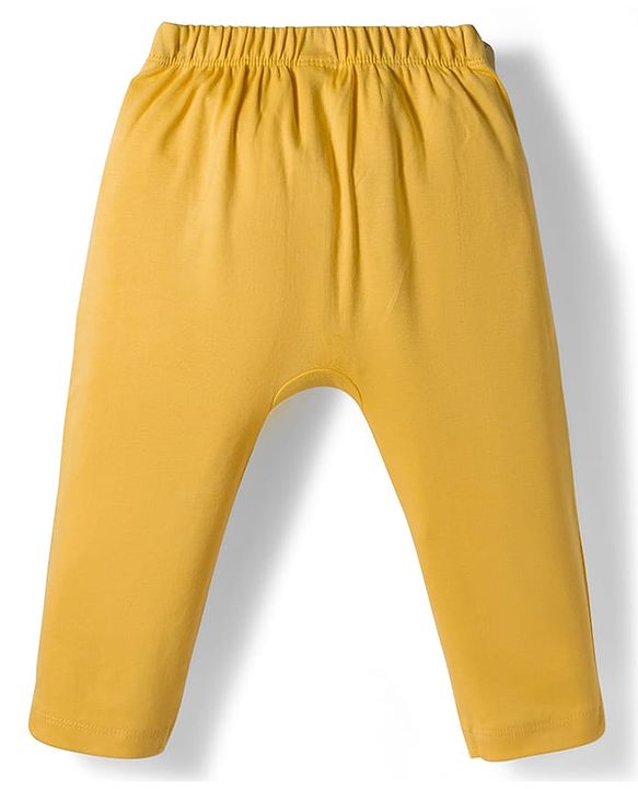Babyhug Cotton Knit Full Length Diaper Pant With Stipes & Vehicle Print Pack Of 3 - Light Blue Yellow & Aqua