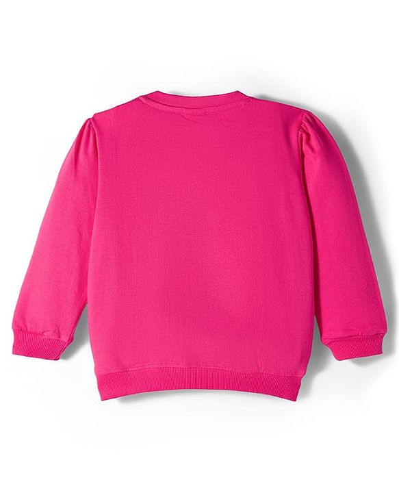 Babyhug Terry Knit Full Sleeves Sweatshirt with Bear Embroidery - Pink