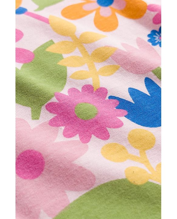 Babyhug Cotton Knit Full Sleeves Co-ords Night Suit With Floral Print - Pink