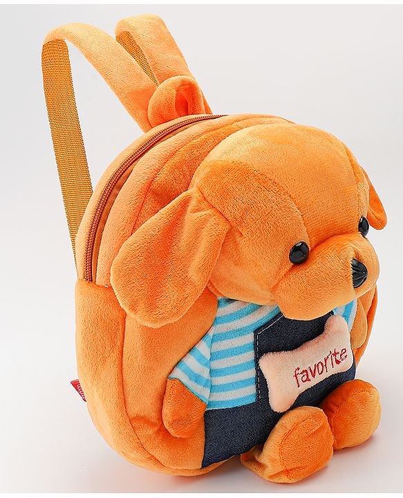 Babyhug Fashion Doggy Applique Backpack - Light Brown