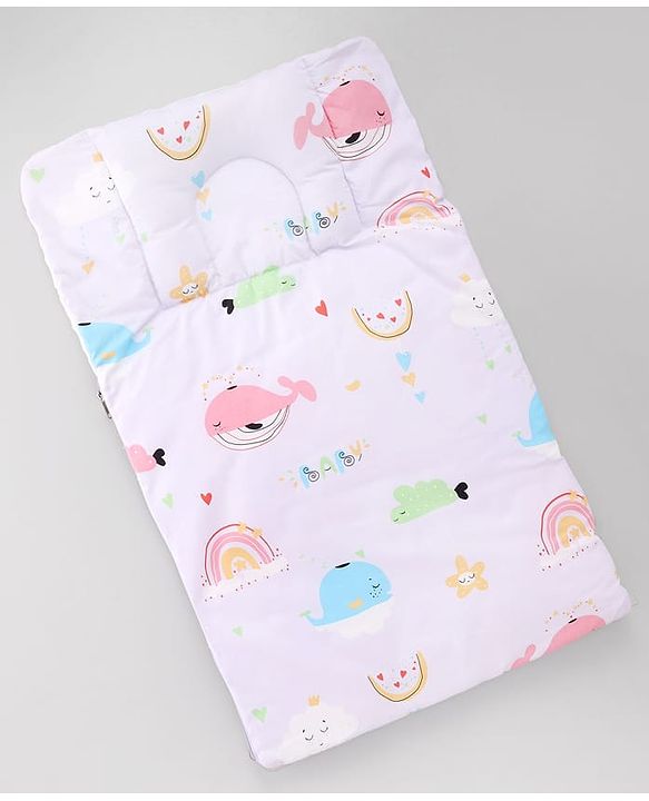 Babyhug Premium Sleeping Bag with Ultra Soft Bubble Lining Car Print - Blue| 100% Cotton| for 0-9 Months| Ultra Soft Lining| Smooth Zipper| All Season| Breathable & Cozy| Use as Carry Nest Mattress