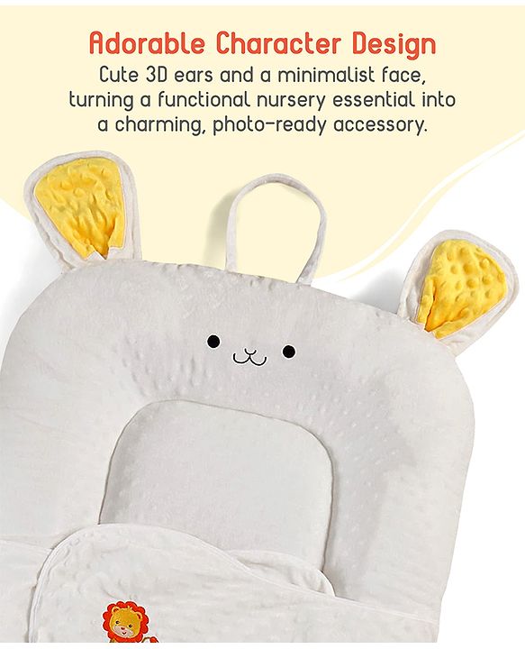Babyhug Cozy Bubble Fabric Wraparound Sleep Nest for Newborns with Diaper Changing Mat - White| for 0 to 12 months| Soft Breathable Material| Supportive Base| Machine Washable| New Born Gifting Option