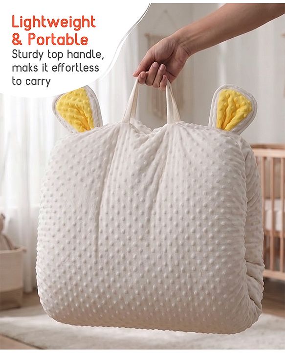 Babyhug Cozy Bubble Fabric Wraparound Sleep Nest for Newborns with Diaper Changing Mat - White| for 0 to 12 months| Soft Breathable Material| Supportive Base| Machine Washable| New Born Gifting Option