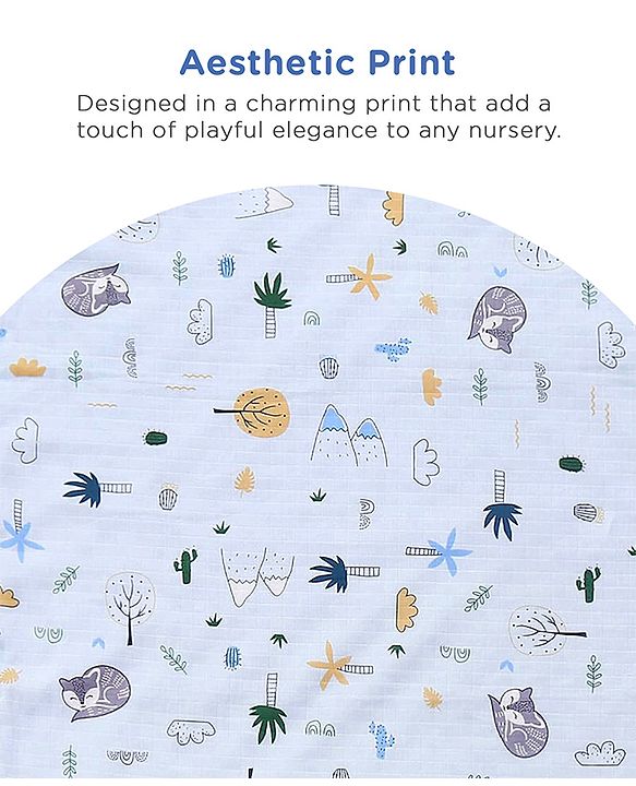 Babyhug Reversible Muslin Baby Blanket with Bubble Fabric Bear Bee Print - Green| New Born & Toddler Gifting| Machine Washable| Baby Safe| Travel Friendly| 0 - 12 Months