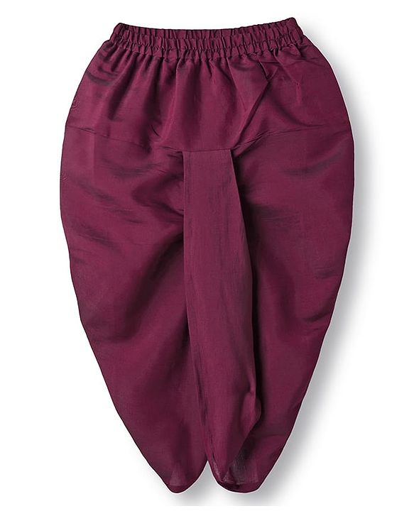 Babyhug Cotton Blend Full Sleeves Kurta Dhoti Set with Foil Floral & Elephant Print - Maroon