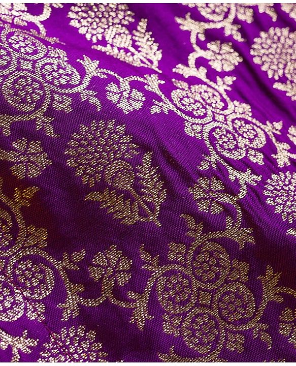 Babyhug Brocade Full Sleeves Kurta Pajama Set with Floral Embroidery - Purple