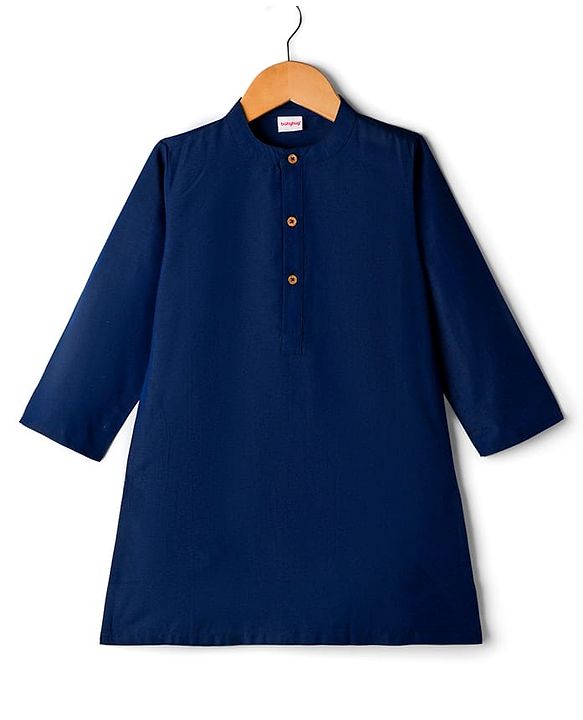 Babyhug Rayon Woven Full Sleeves Kurta Dhoti & Floral Printed Jacket Set - Blue