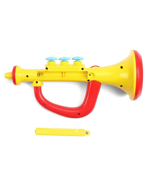 Babyhug Interactive Musical Trumpet Toy with Flashing Lights & Music - Red & Yellow| Learning Toy for Toddlers| Battery Operated | BIS Certified| Toy for 12+ Months Boys & Girls| Gifting Option