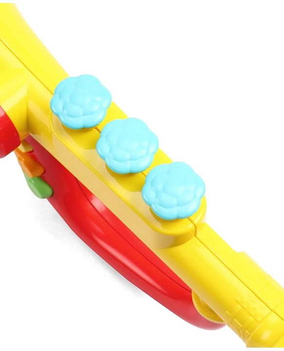 Babyhug Interactive Musical Trumpet Toy with Flashing Lights & Music - Red & Yellow| Learning Toy for Toddlers| Battery Operated | BIS Certified| Toy for 12+ Months Boys & Girls| Gifting Option