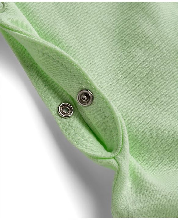 Babyhug 100% Cotton Interlock Knit Solid Colour Romper - Green