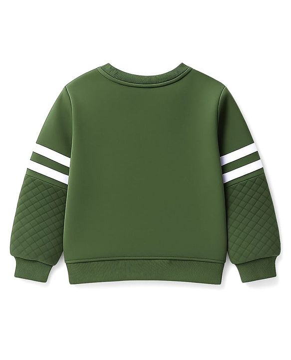 Babyhug Disney Terry Knit Drop Shoulder Full Sleeves Sweatshirt With Bambi Graphics - Green